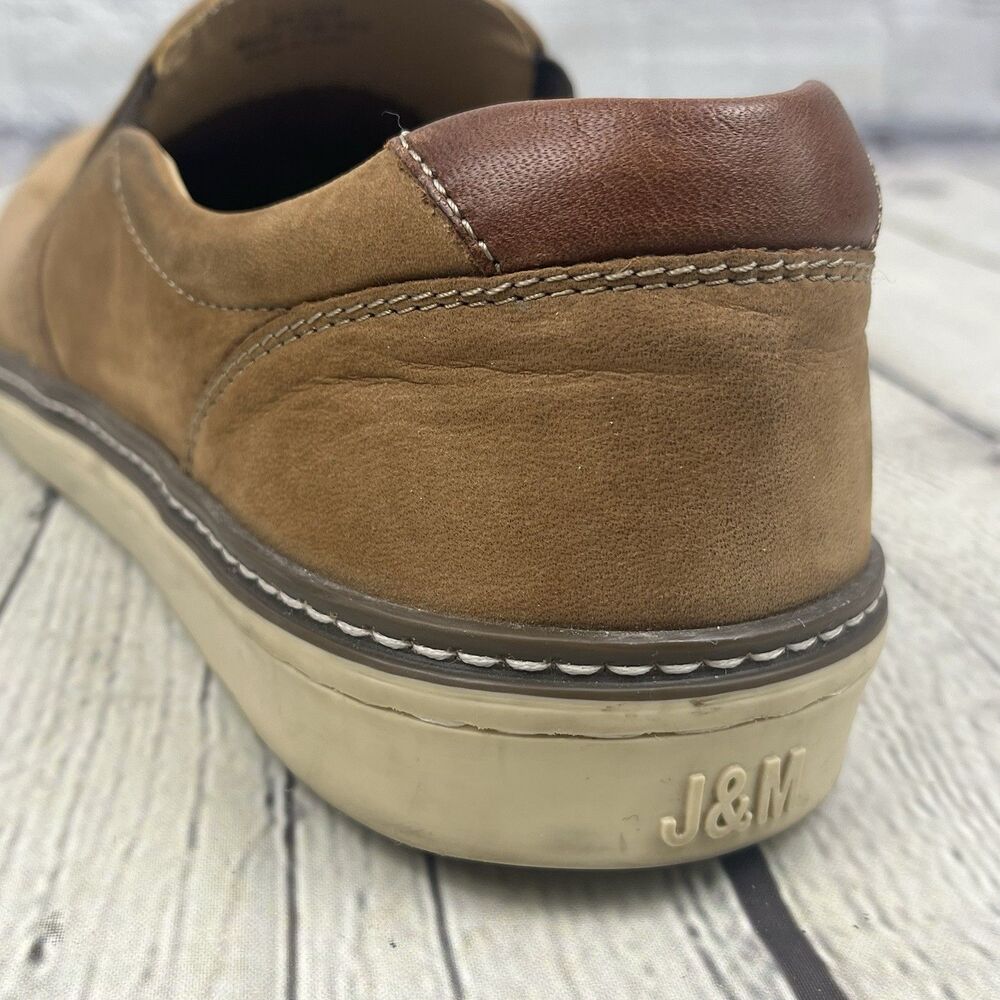 Johnston & Murphy McGuffey Slip On Shoe Sneaker Mens 11M Light Tan Oiled Leather - Picture 5 of 10